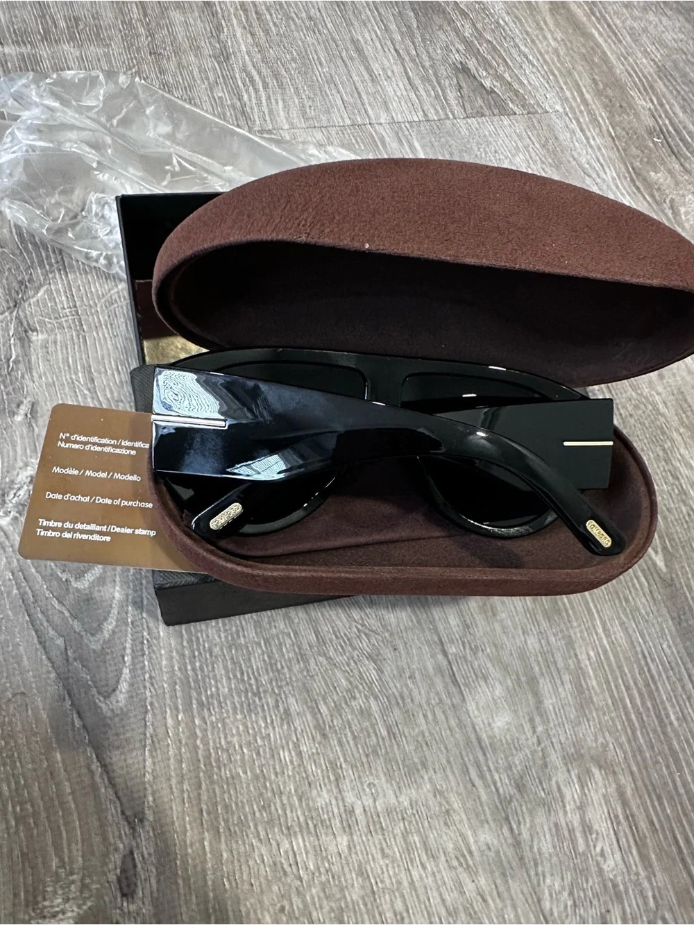 Tom Ford Black Accessory Case with Gold Logo